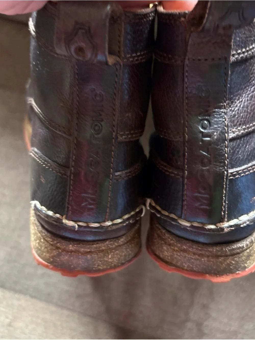 Moccatomic Moccasin Boots   Shoes Men’s 11 Brown  Leather Handsewn Vibram